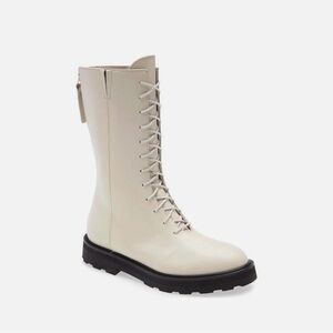 Women's Cream Combat Boots